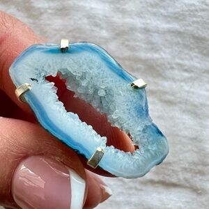 925 Blue Window Agate w/ Micro Crystals 8.5